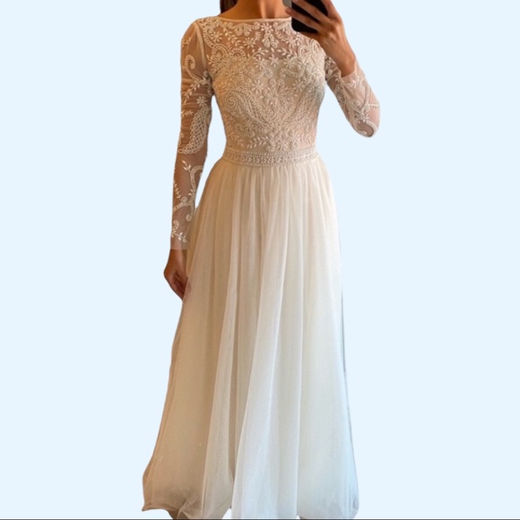 BHLDN Sinclair 6 Champagne Beaded Bodice Wedding Gown - Picture 14 of 16
